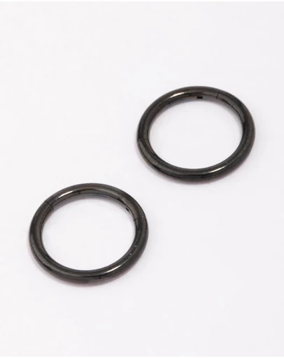 Lovisa - Black Surgical Steel Sleeper Earrings 8mm