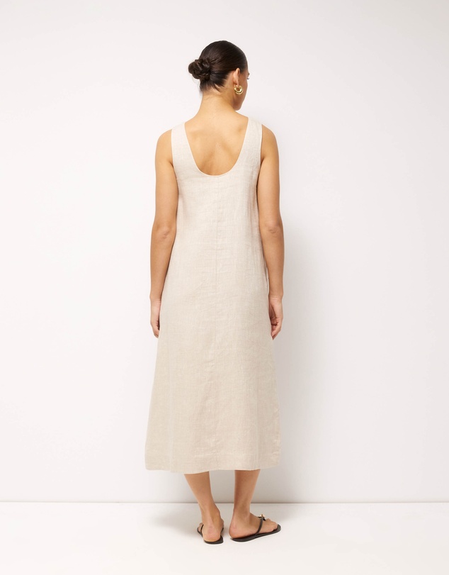 AERE - Maya Linen Relaxed Midi Dress