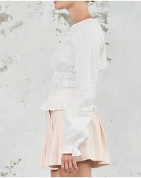 FRIEND of AUDREY - The Linen Shirred Top