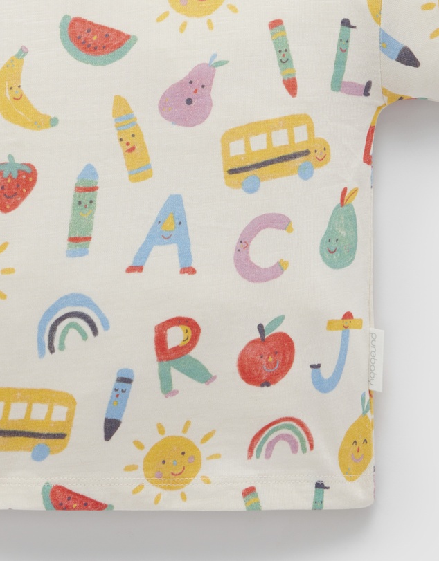 Purebaby - Alphabet Relaxed Tee -Kids-Babies