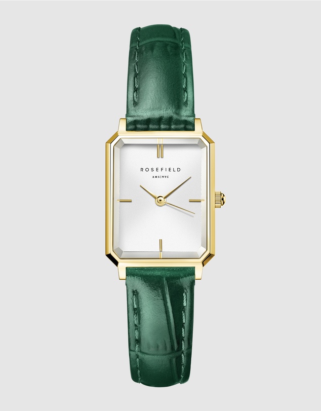 Rosefield - The Octagon XS Green Croco Leather Watch