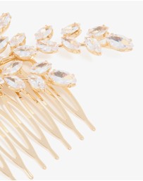 Lovisa - Gold Diamante Flower & Leaf Hair Comb