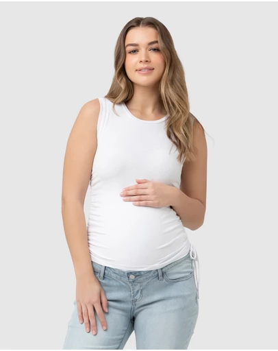 Ripe Maternity - Jodie Ruched Rib Tank