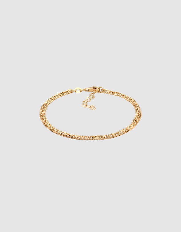 Elli Jewelry - Bracelet Triple Chain 925 Sterling Silver Gold-Plated