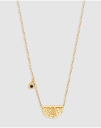 By Charlotte - Lotus Birthstone Necklace - September - Sapphire