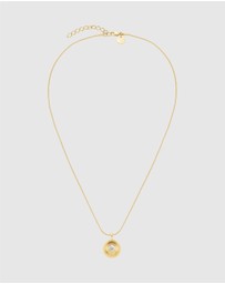 Rosefield - Bold Solitaire Coin Gold-Tone Necklace
