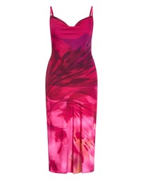 City Chic - Plus sizeSadie Print Slip Dress - raspberry