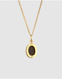 Elli Jewelry - Necklace Onyx 925 Sterling Silver Gold-Plated