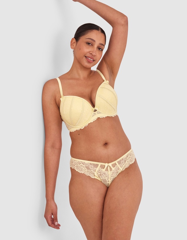 Bras N Things - Bethany Brazilian Knicker-Light Yellow