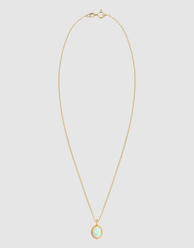 Elli Jewelry - Opal Necklace in Gold-Plated 925 Silver