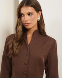 Atmos&Here - Anya Long Sleeve Button Down Mini Dress
