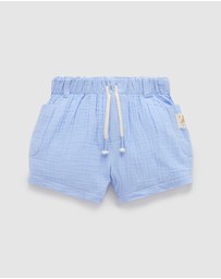 Purebaby - Crinkle Cotton Shorts -Kids-Babies