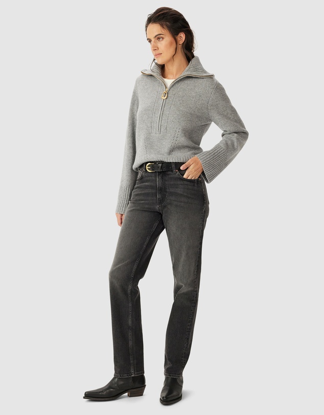 R.M.Williams - Casuarina Lambswool Zip Knit Jumper