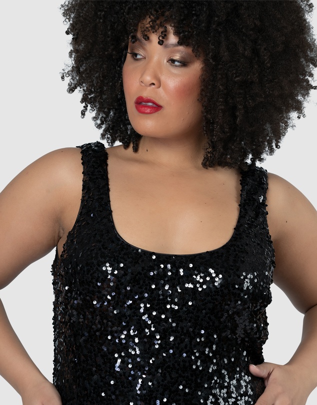 Pink Dusk by Curve Project - Desired Midi Sequin Dress