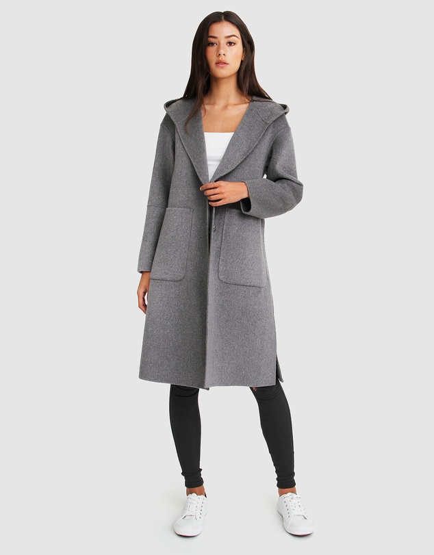 Belle & Bloom - Walk This Way Wool Blend Hooded Coat