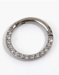 Lovisa - Titanium Cubic Zirconia Clicker Ring