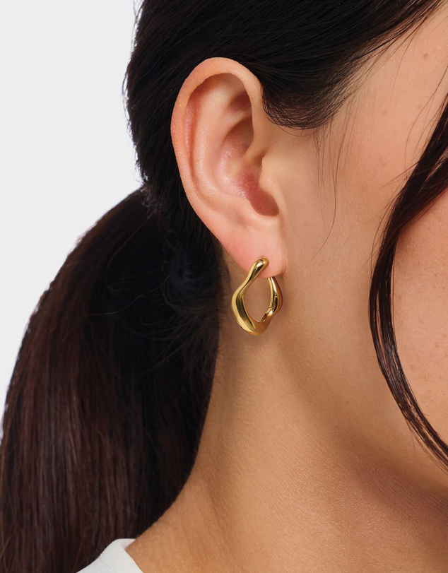 THOMAS SABO - THOMAS SABO Small Wavy Hoop Earrings in Gold