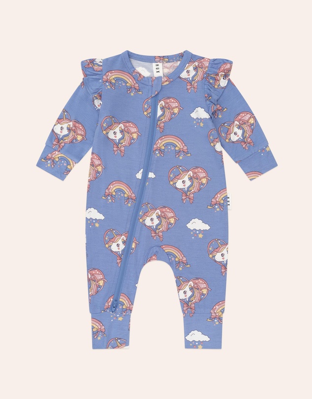Huxbaby - Whimsical Unicorn Zip Romper - Babies