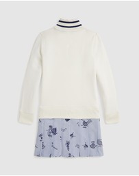 Polo Ralph Lauren - Print-Skirt Terry Quarter-Zip Dress - ICONIC EXCLUSIVE - Teens