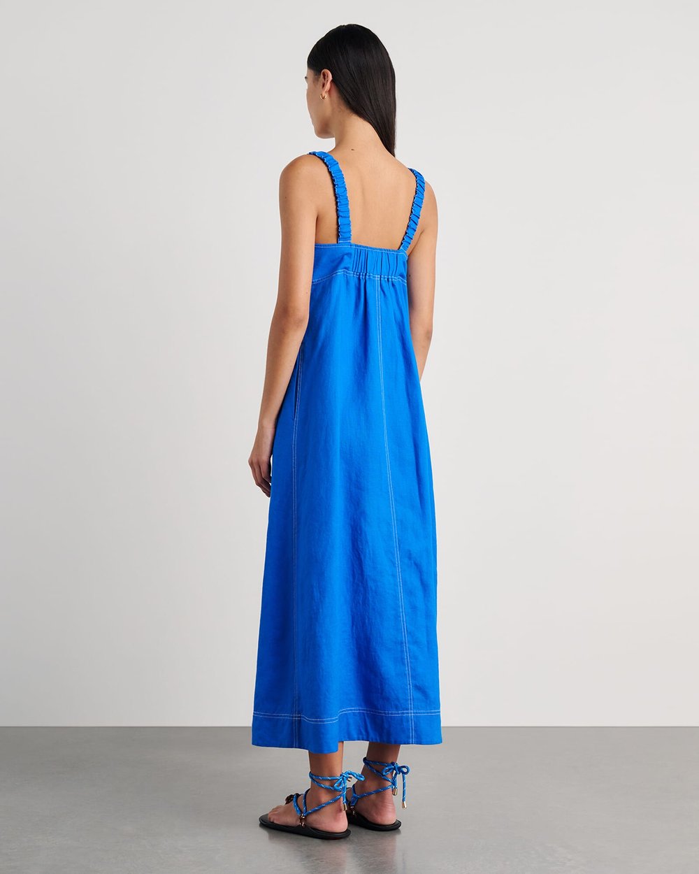 sara linen midi dress Sara Linen Midi Dress