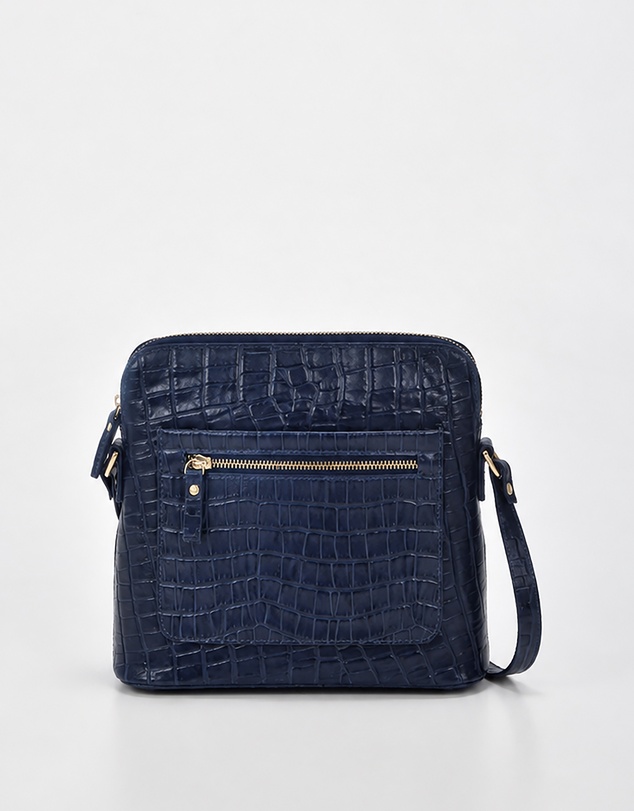 Cobb & Co - Kingsley Croc Leather RFID Safe Crossbody