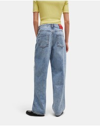 HUGO - Relaxed-Fit Quartz Blue Denim Jeans
