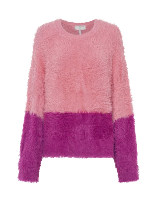 ONE TEASPOON - Fluffy Colour Block Sweater