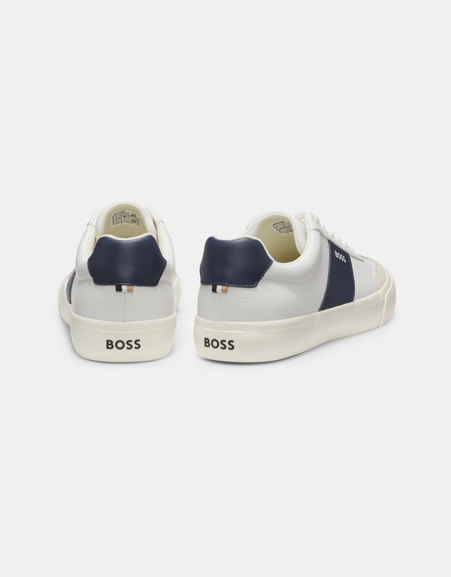 BOSS - Aiden Grained Faux Leather Trainers - Men's