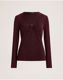 SABA - Coco Wool Ruched Long Sleeve Top