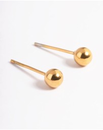 Lovisa - Waterproof Gold Plated Stainless Steel Cubic Zirconia Plain Stud Earrings Pack