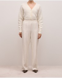 Trenery - Pintucked Pull On Pant in Stone