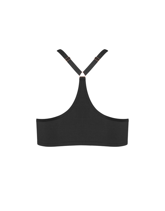 City Chic - Plus size Smooth & Chic Cotton Blend Racerback Bra - black