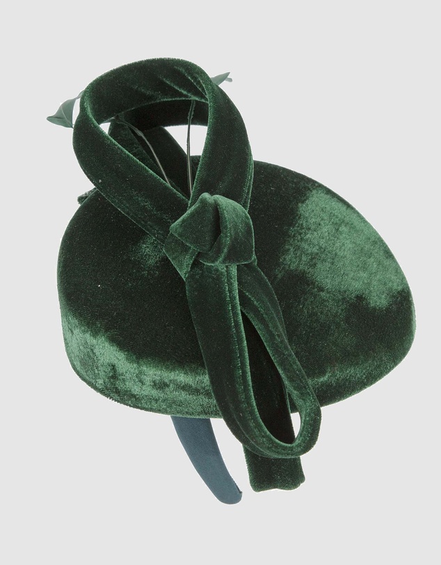 Max Alexander - Velvet Green Winter Pillbox Fascinator