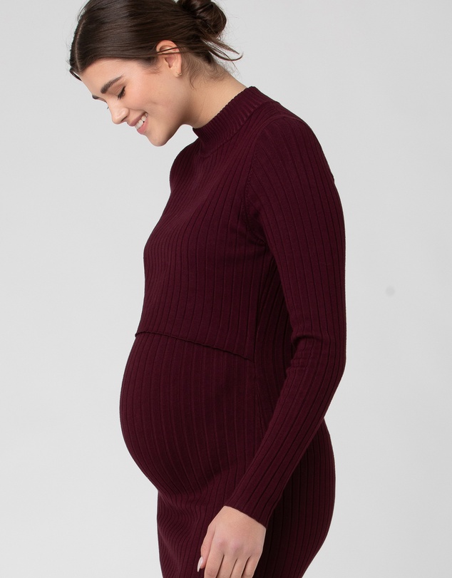 Ripe Maternity - Nella Rib Nursing Knit Dress