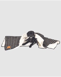 Mog & Bone - Fleece Dog Pet Blanket - Black Metallic Cross Print