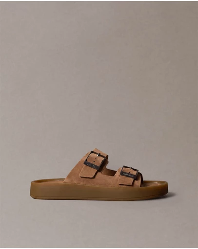 Calvin Klein - Double Bar Leather Sandals