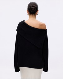 Minima Esenciales - Vireo Cotton Cashmere Blend Off Shoulder Knit Top