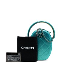 Pre-Loved by Azura Reborn - Pre-Loved Quilted Metallic Caviar Rainbow Hardware Oval Camera Bag