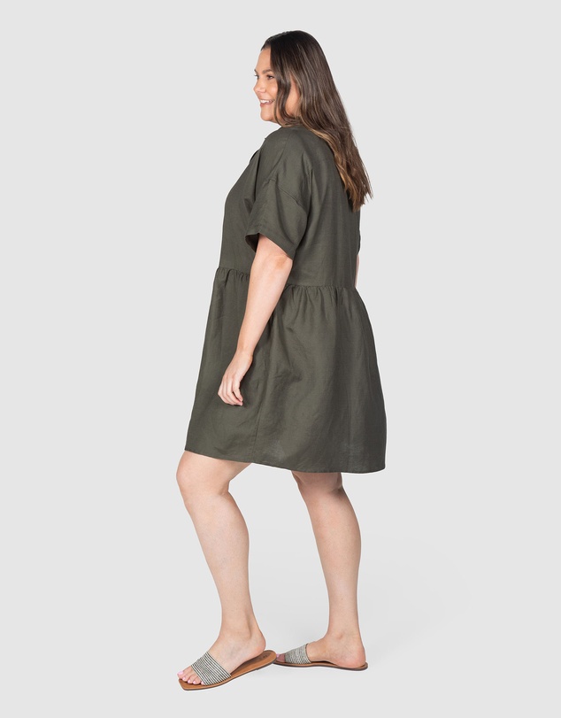 Love Your Wardrobe - Liv Button Front Linen Dress