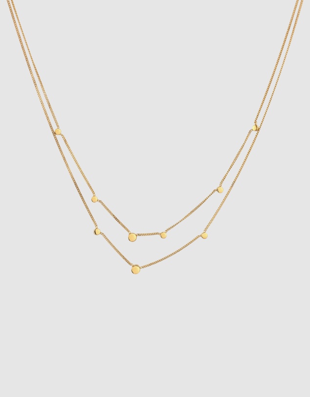 Elli Jewelry - Necklace Layer Crystal Circle 925 Sterling Silver Gold-Plated
