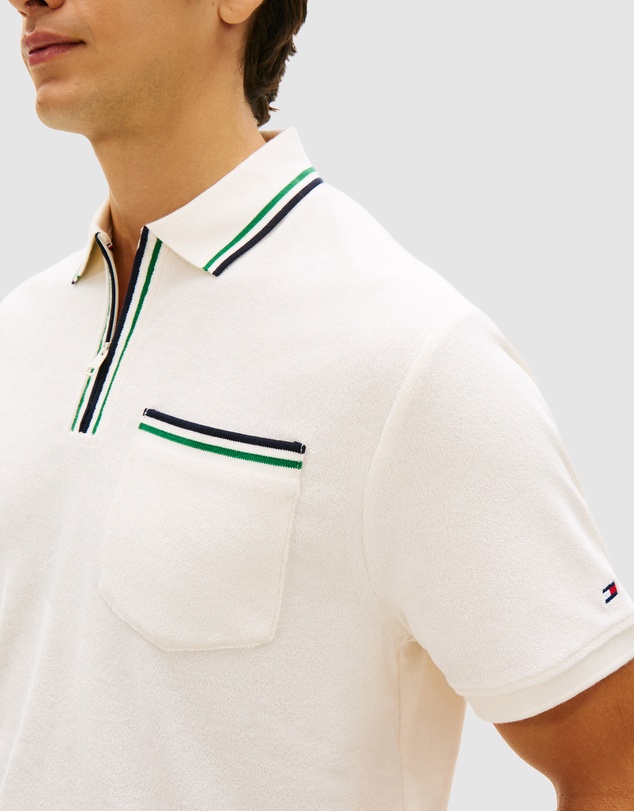 Tommy Hilfiger - Classic Fit Tipped Towelling Zip Polo Shirt