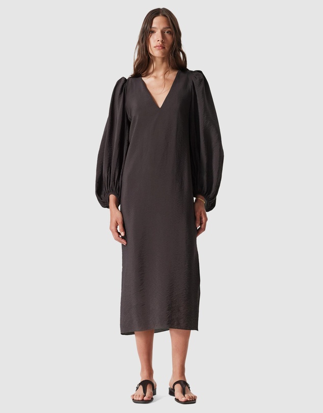 & Other Stories - Puff-Sleeve V-Neck Midi Dress