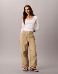 Calvin Klein Jeans - Ribbed Cotton Long Sleeve Top
