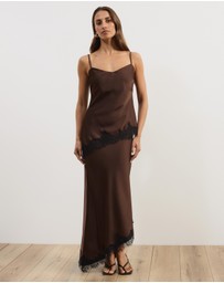 Atmos&Here - Leoni Asymmetric Lace Satin Cami