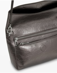 Desigual - Medium metallic flap bag with 3D logo