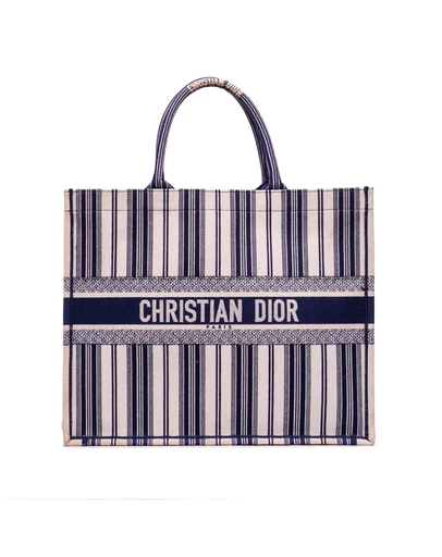 Pre-Loved by Azura Reborn - Pre-Loved Large Canvas Striped Book Tote