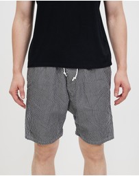 Surrounded By Ghosts - The Obsidian Denim Drawstring Shorts