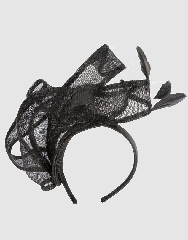 Max Alexander - Sinamay Black Racing Fascinator