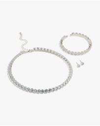 Lovisa - Silver Cubic Zirconia Navette Tennis Set