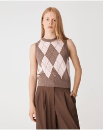 Forcast - Jacinta Argyle Knit Vest